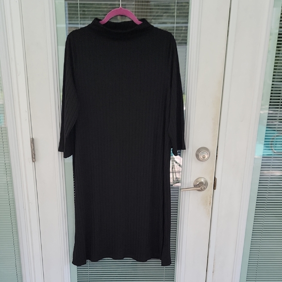 Eileen Fisher Dresses & Skirts - Eileen Fisher Ribbed Mock Neck Stretch Dress Sz XL Black